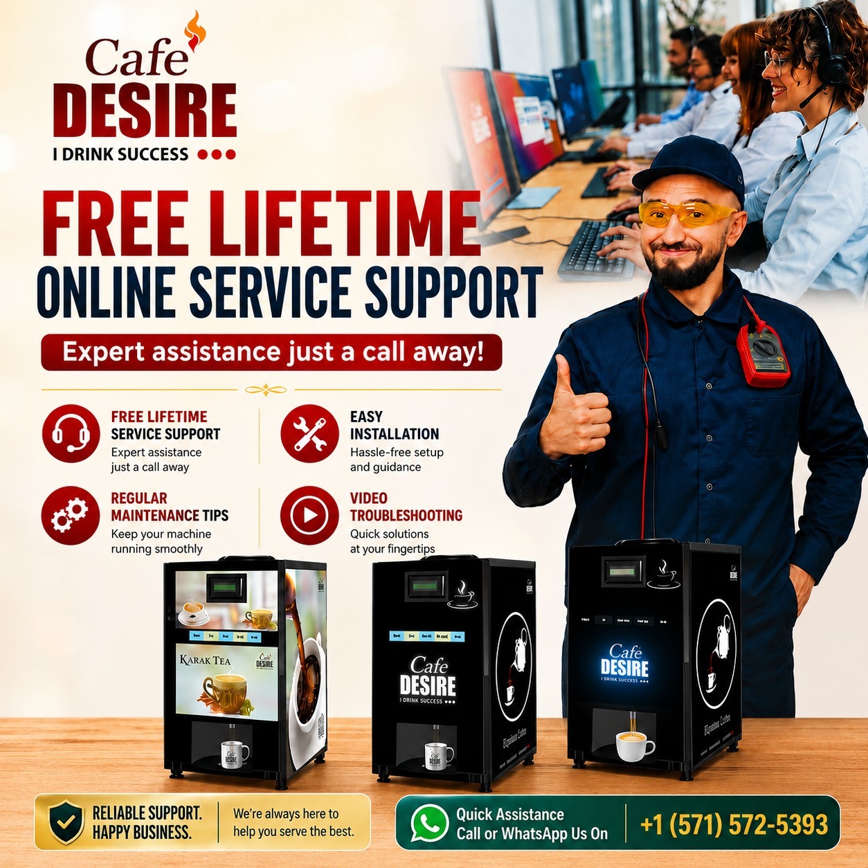 Café Desire service and support